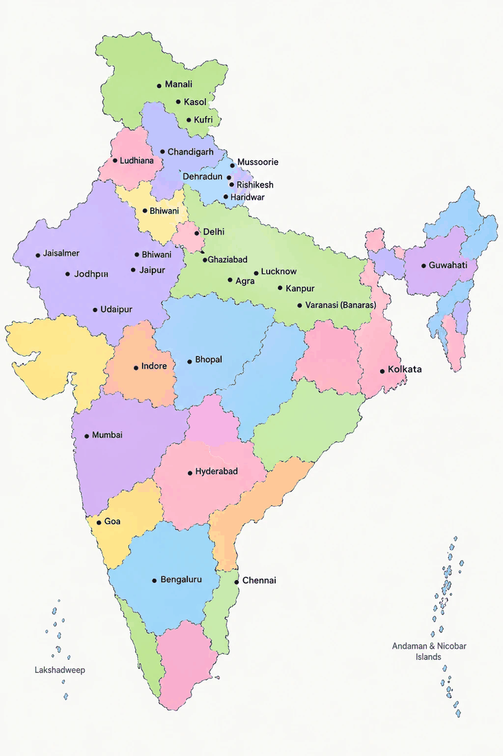 Map of India — we work pan India