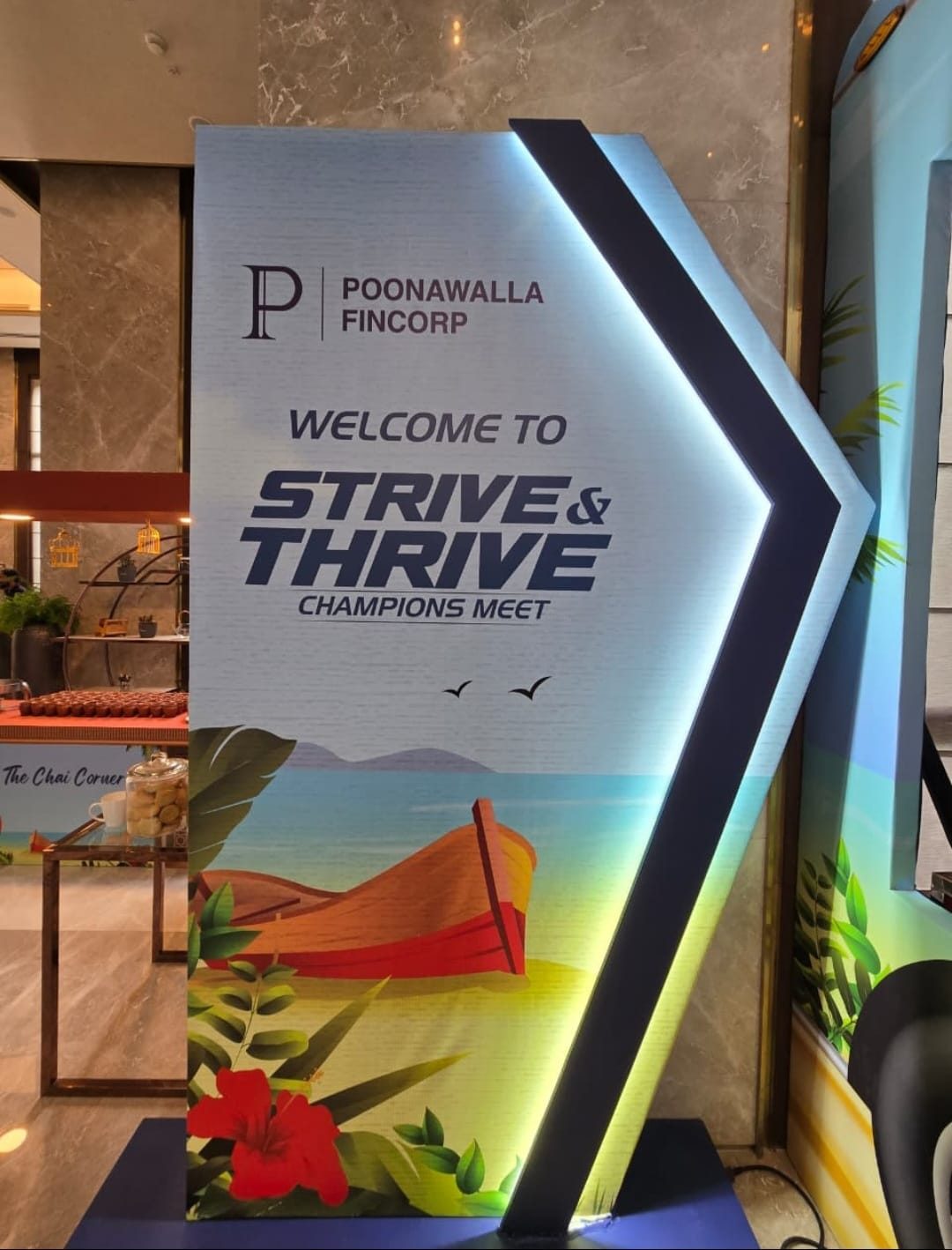 Welcome standee at a champions meet