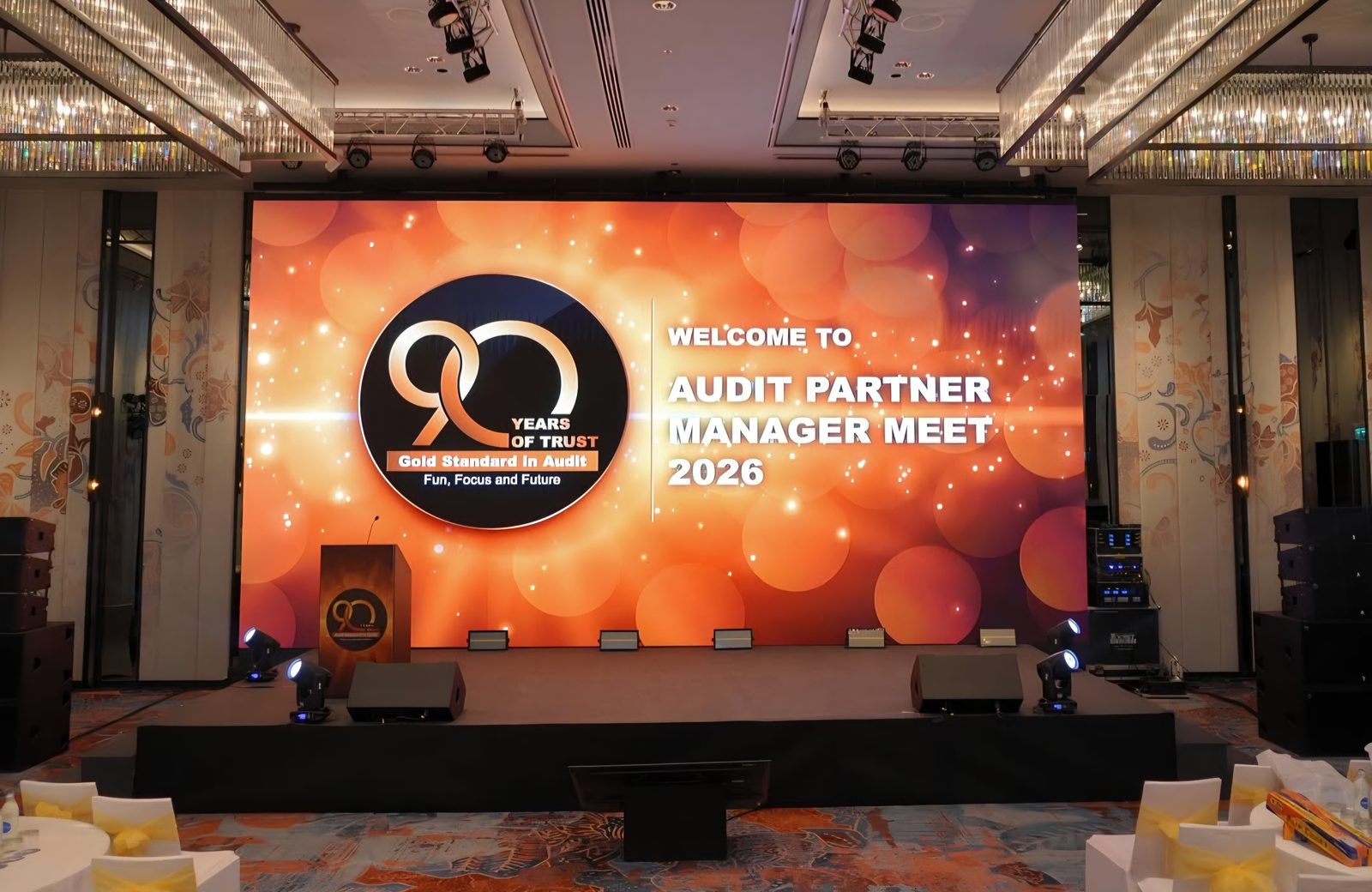 Partner meet stage with the welcome screen