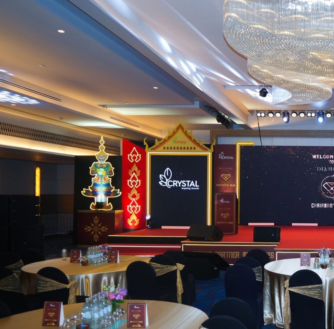Themed ballroom laid out for a dealer meet